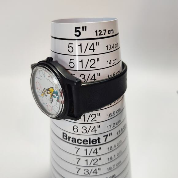 Vintage Lorus Disney Goofy Large Face Watch Black Case Multicolor Dial